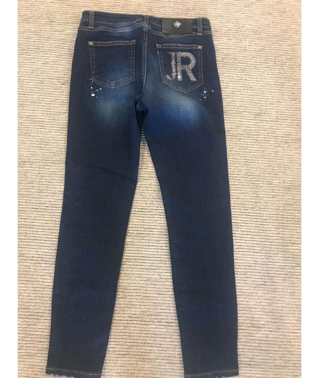JOHN RICHMOND Синие хлопковые джинсы слим, фото 2