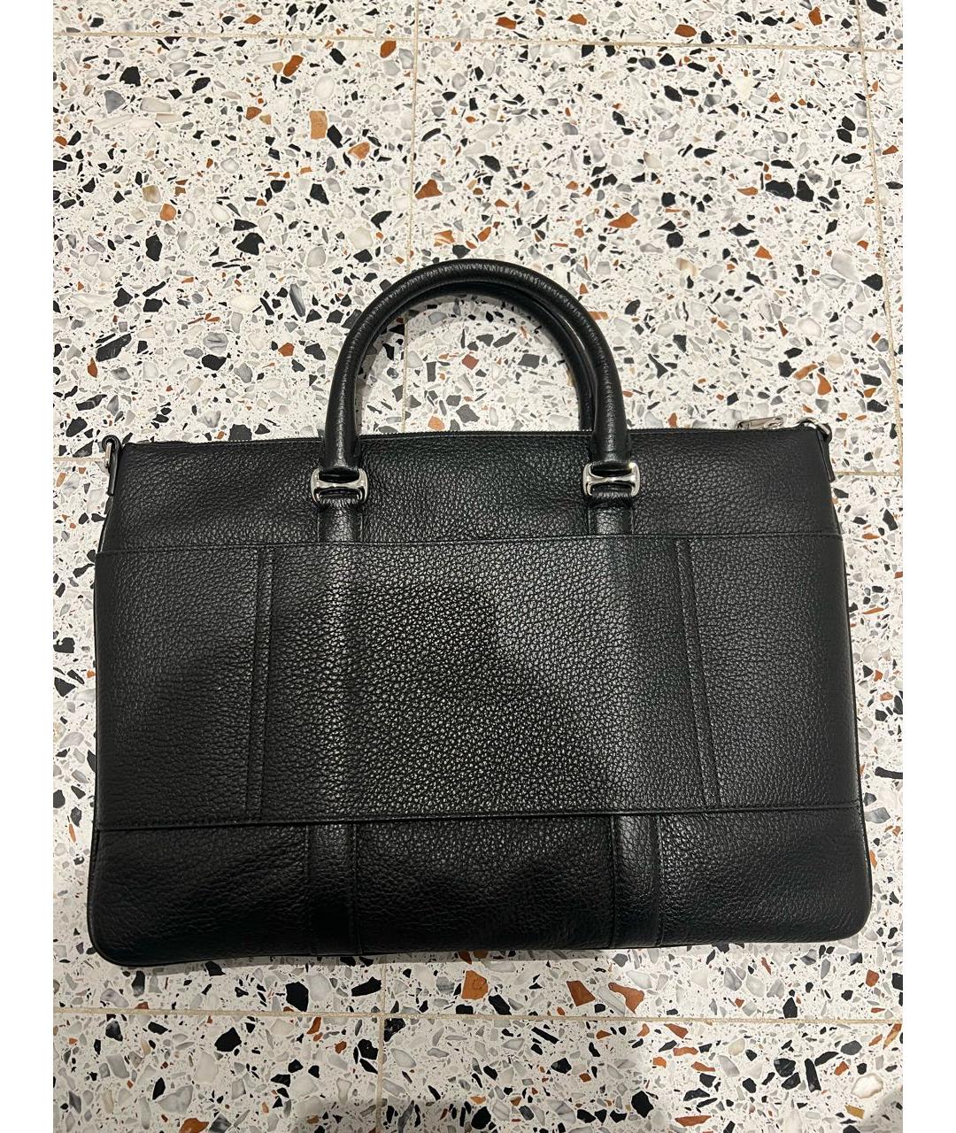 BALLY Черный кожаный портфель, фото 3