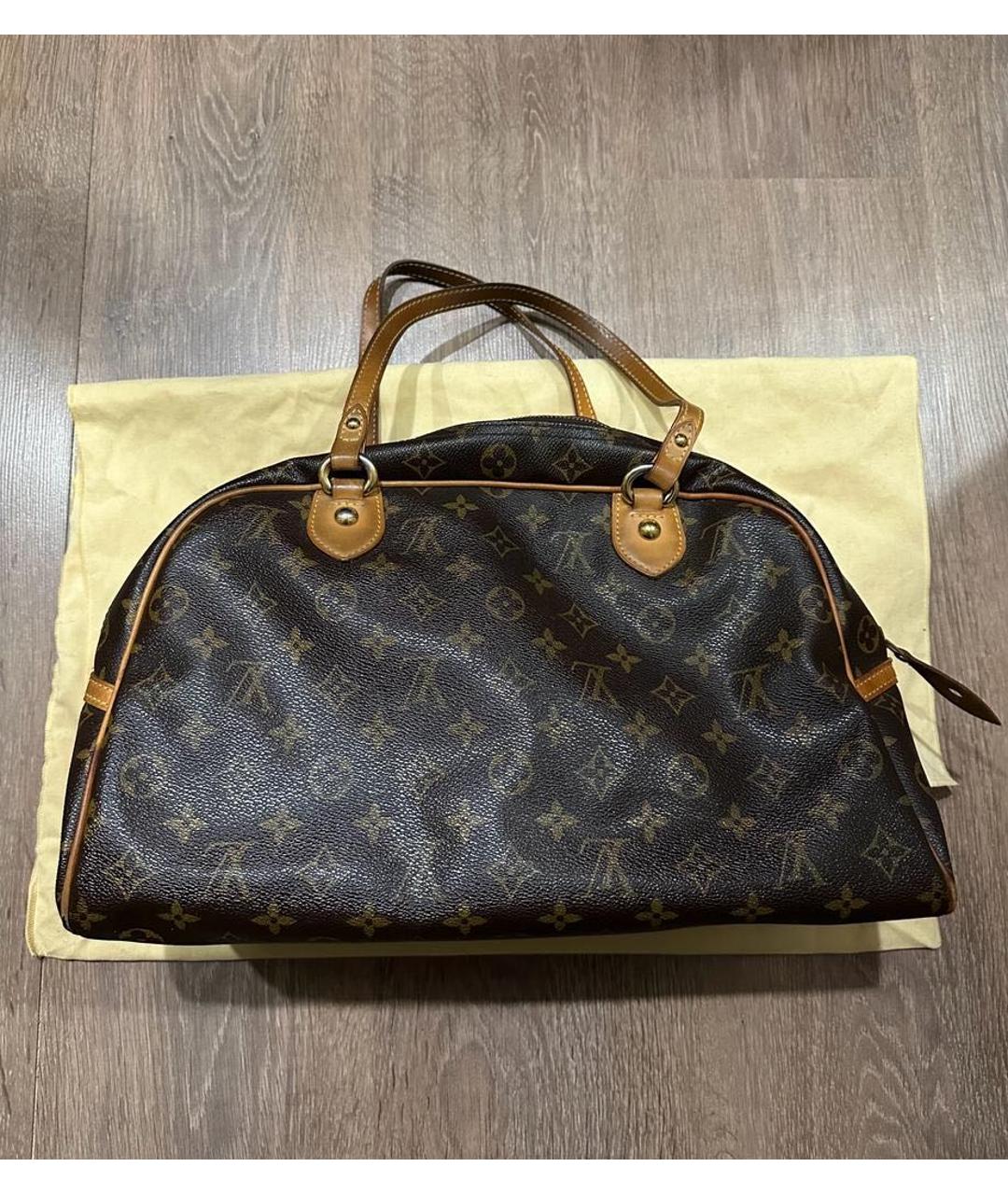 LOUIS VUITTON PRE-OWNED Коричневая кожаная сумка тоут, фото 2