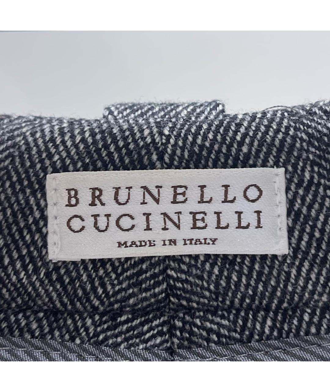 BRUNELLO CUCINELLI Серые шерстяные прямые брюки, фото 3
