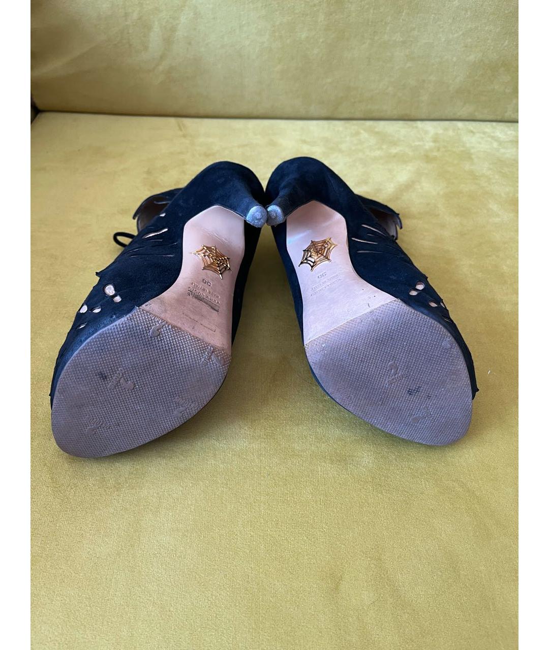 CHARLOTTE OLYMPIA Черные замшевые туфли, фото 6