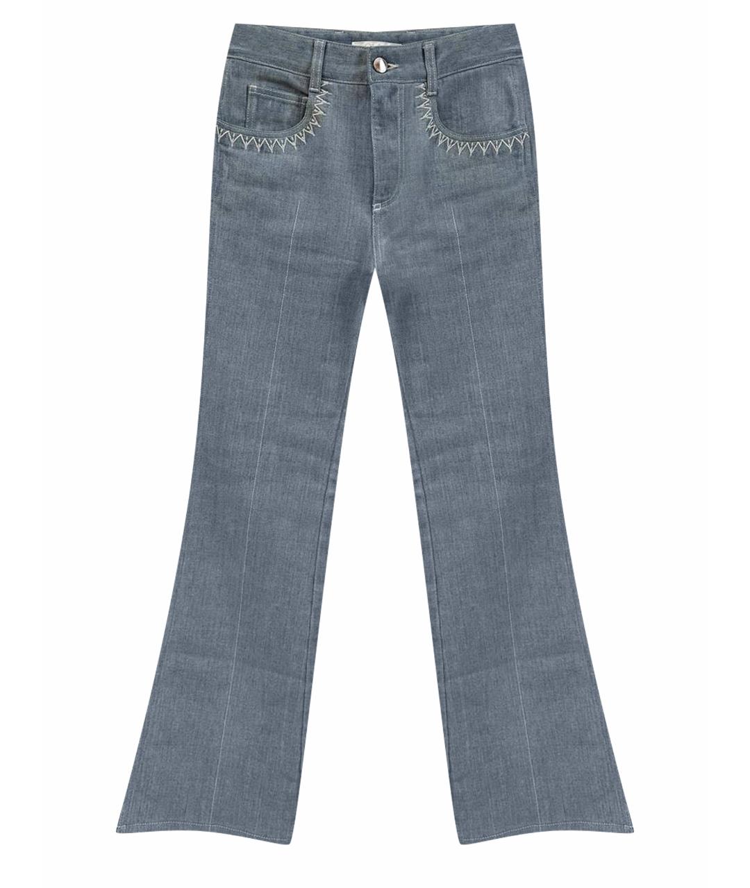 CHLOE Голубые хлопко-полиэстеровые джинсы клеш, фото 1