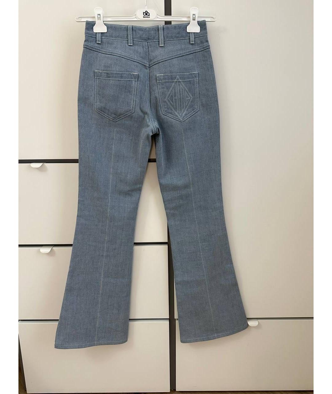 CHLOE Голубые хлопко-полиэстеровые джинсы клеш, фото 2
