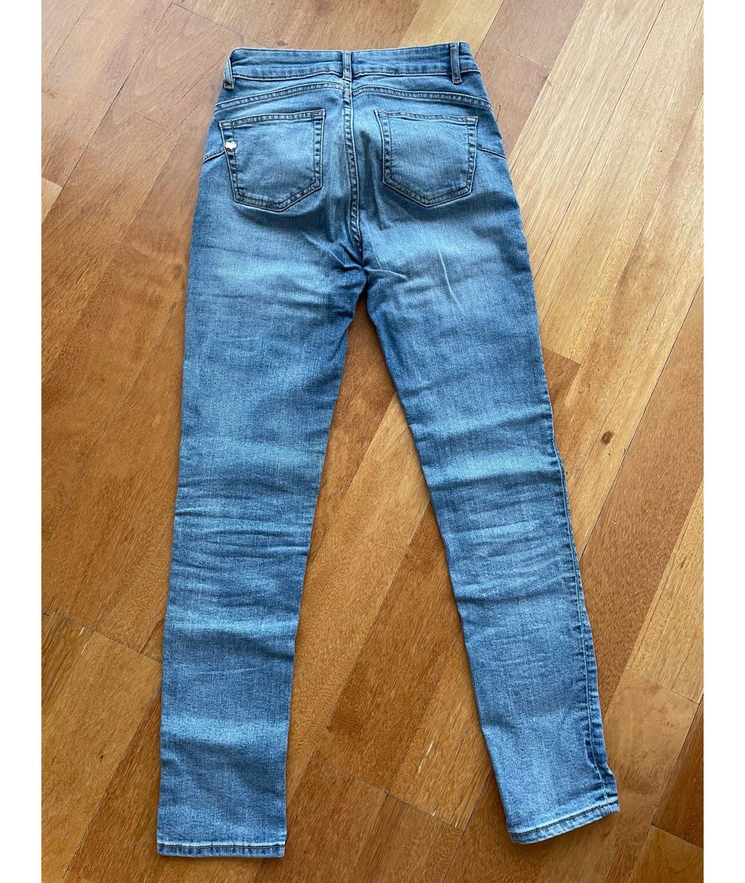 TWIN-SET Голубые хлопковые джинсы слим, фото 2