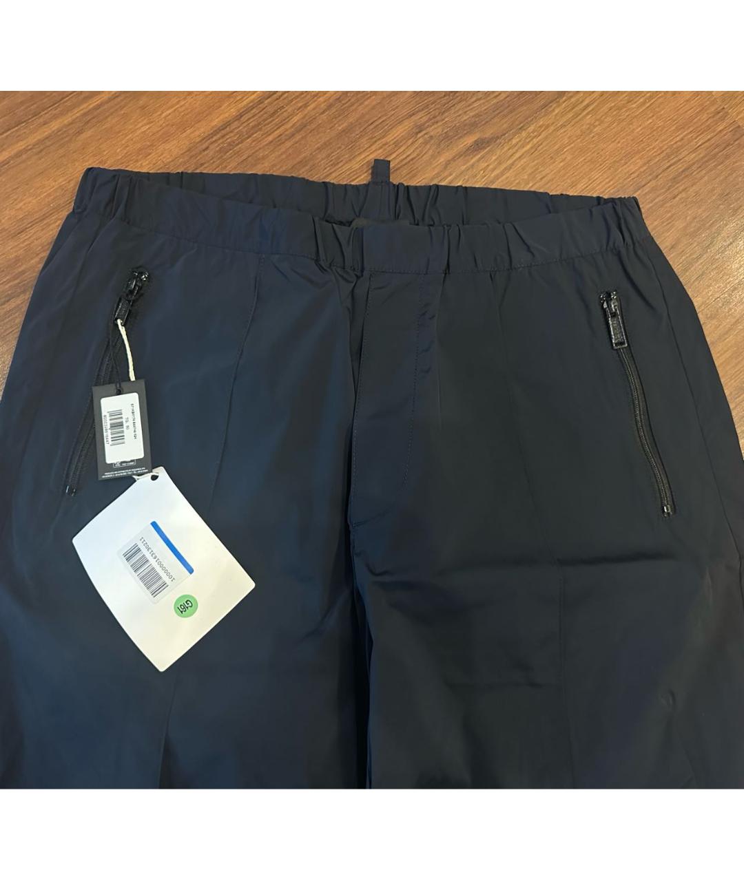 DSQUARED2 Темно-синие полиэстеровые повседневные брюки, фото 5