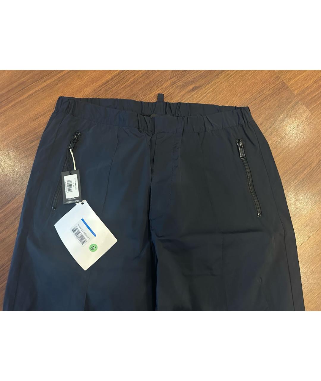 DSQUARED2 Темно-синие полиэстеровые повседневные брюки, фото 5