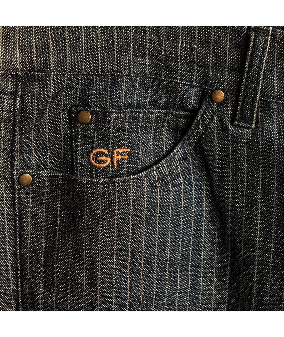 GIANFRANCO FERRE Антрацитовые хлопко-эластановые прямые джинсы, фото 3
