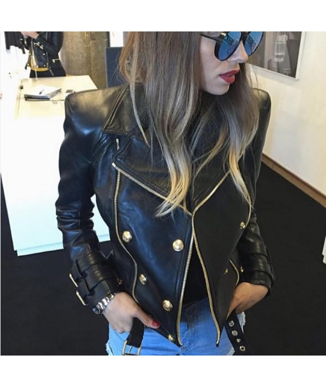 BALMAIN Черная кожаная куртка, фото 7