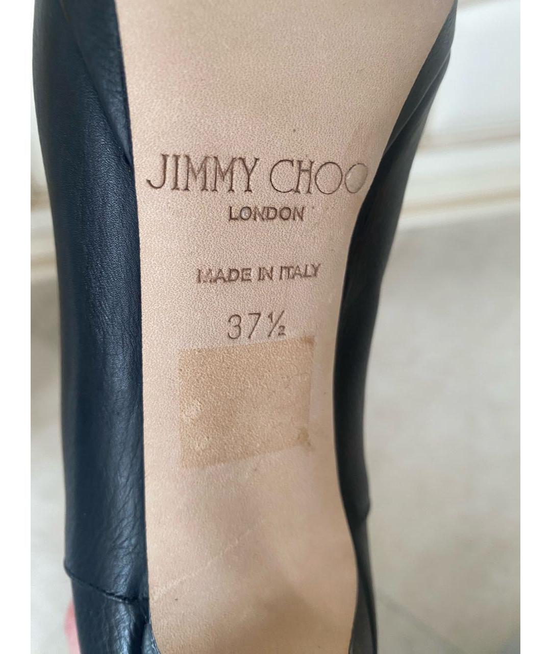 JIMMY CHOO Черные кожаные сапоги, фото 4