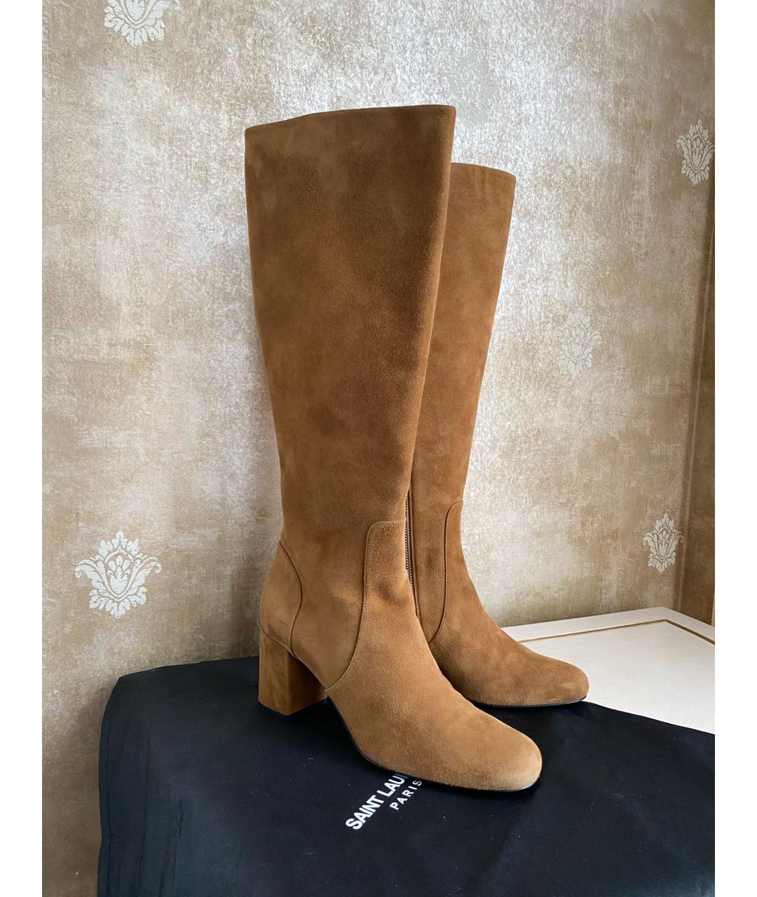 SAINT LAURENT Замшевые сапоги, фото 7