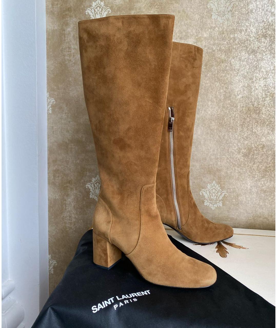 SAINT LAURENT Замшевые сапоги, фото 2