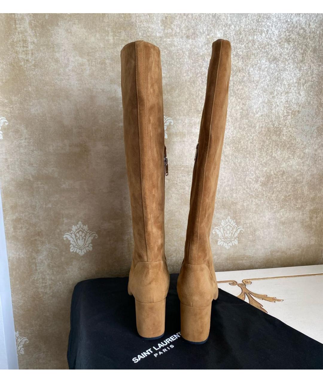 SAINT LAURENT Замшевые сапоги, фото 4