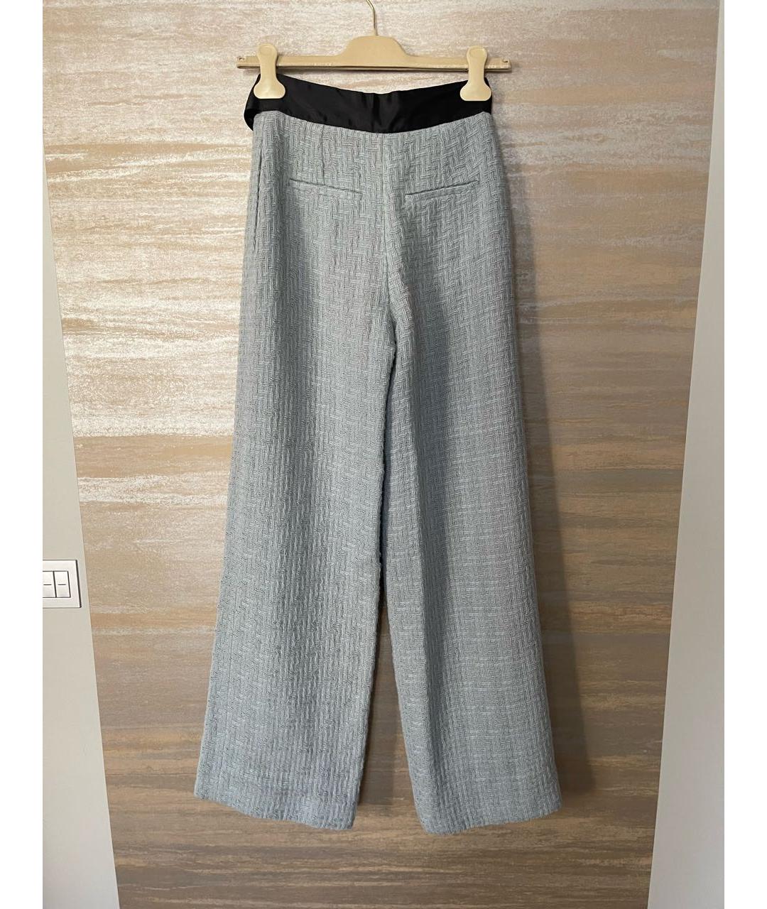 CHANEL PRE-OWNED Голубые твидовые брюки широкие, фото 3