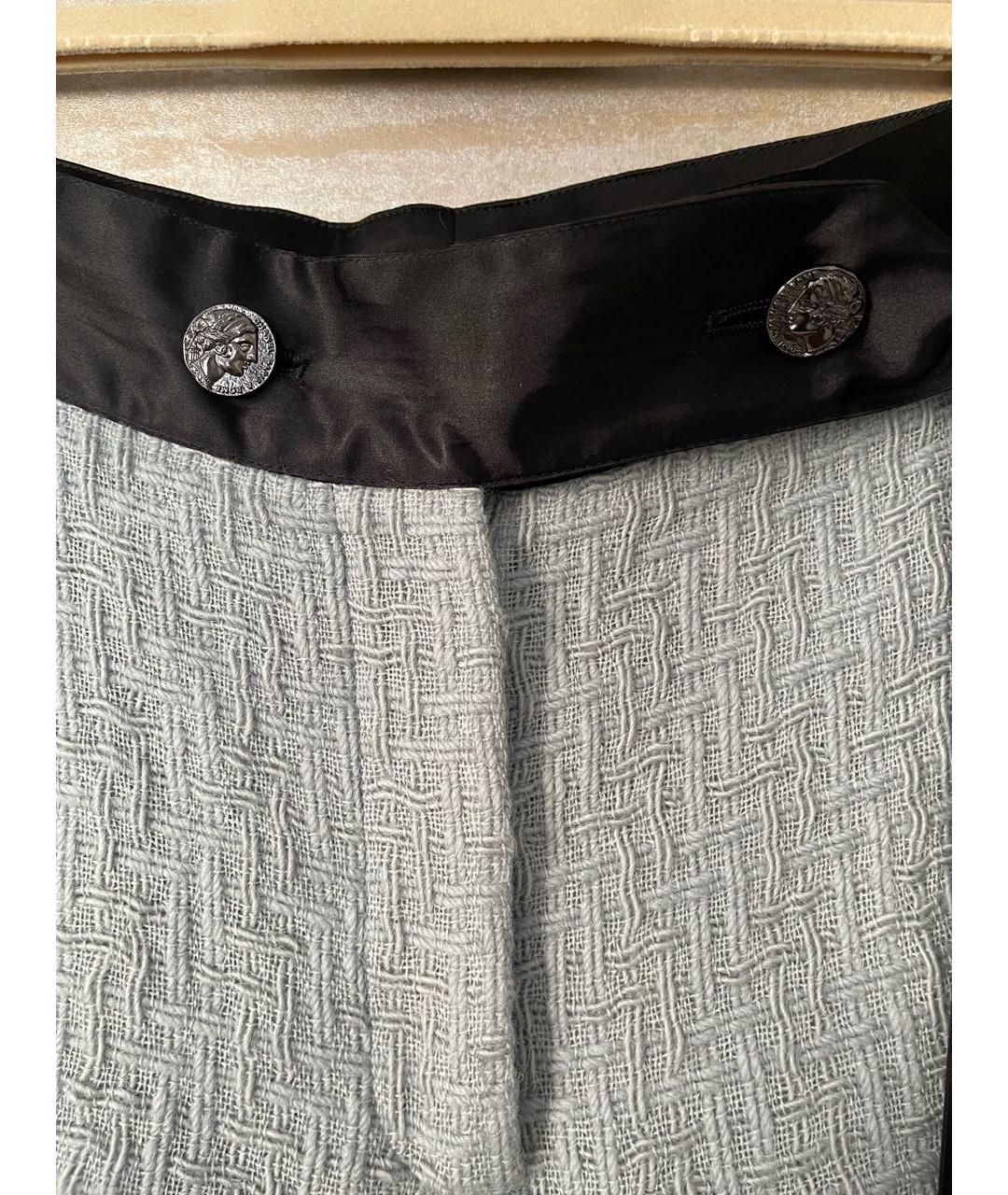 CHANEL PRE-OWNED Голубые твидовые брюки широкие, фото 2