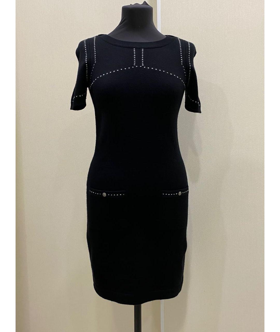 CHANEL PRE-OWNED Черное кашемировое платье, фото 9