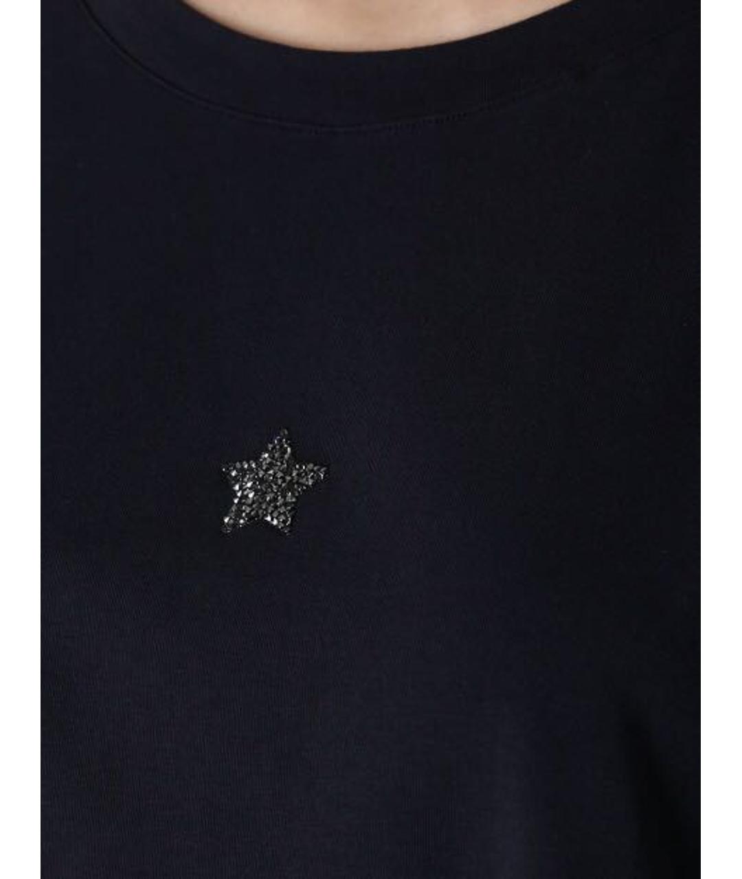 LORENA ANTONIAZZI Черная хлопко-эластановая футболка, фото 4