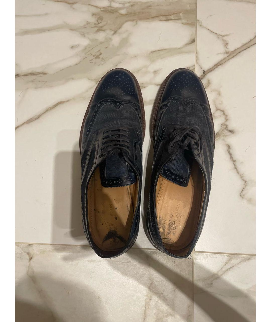LOUIS VUITTON PRE-OWNED Темно-синие кожаные туфли, фото 3