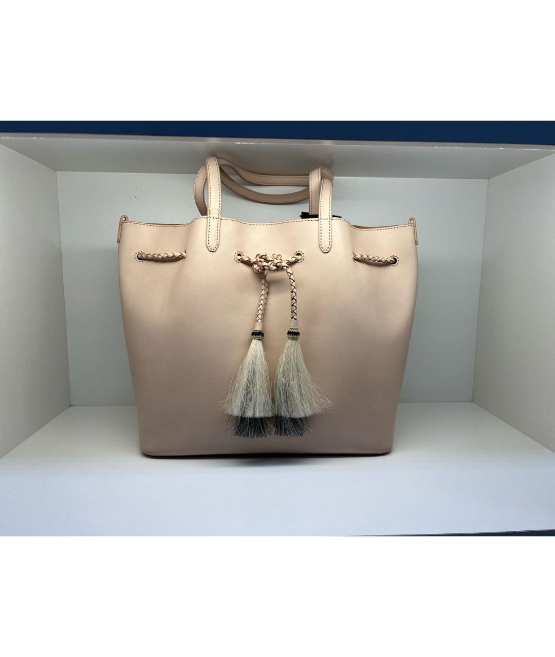 LOEFFLER RANDALL Розовая кожаная сумка с короткими ручками, фото 6