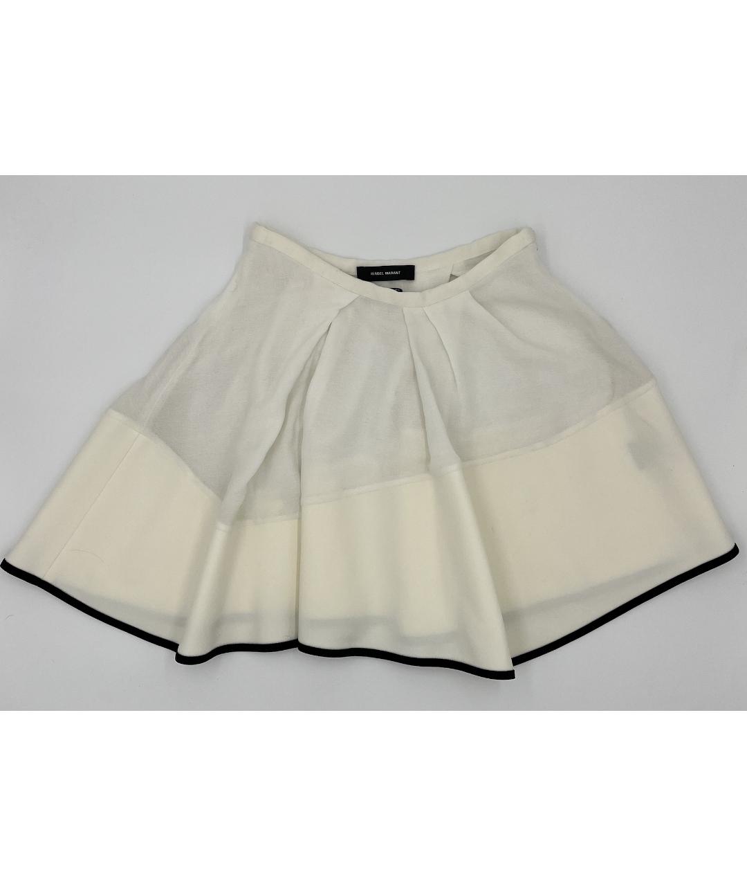 ISABEL MARANT Белая хлопковая юбка мини, фото 3