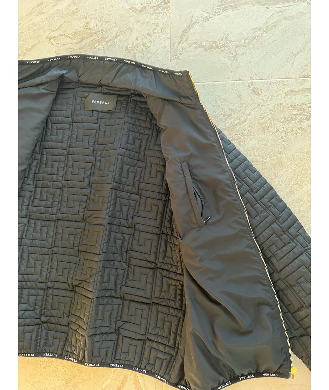 VERSACE Черная полиамидовая куртка, фото 3