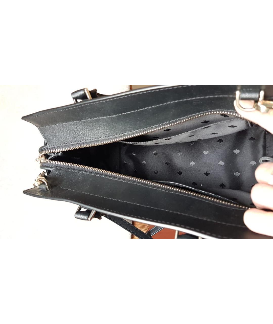 KATE SPADE Черная сумка с короткими ручками из искусственной кожи, фото 4