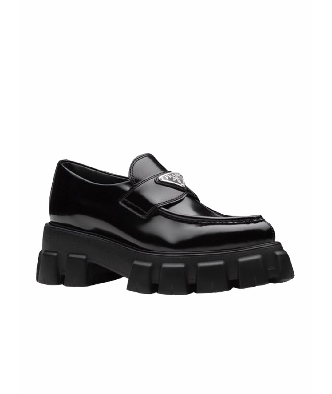 PRADA Черные кожаные лоферы, фото 1