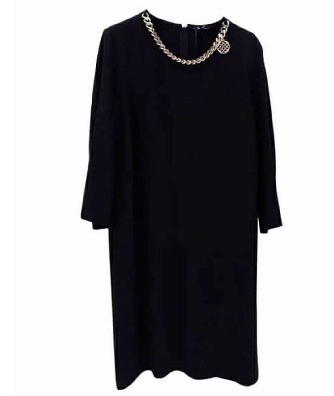 ELISABETTA FRANCHI Черное вискозное повседневное платье, фото 4
