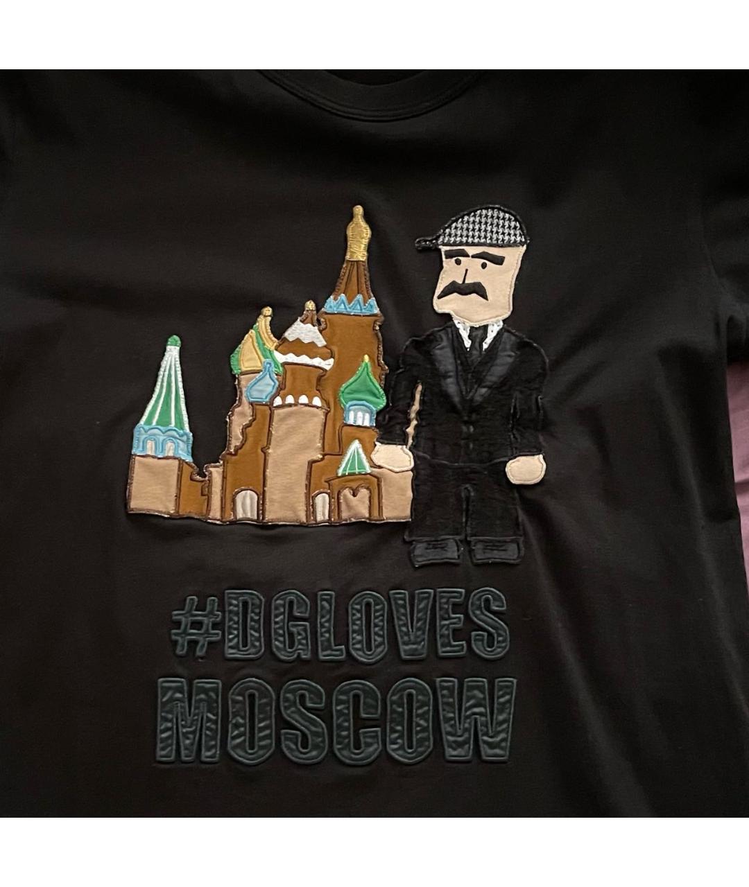 DOLCE&GABBANA Черная хлопковая футболка, фото 4