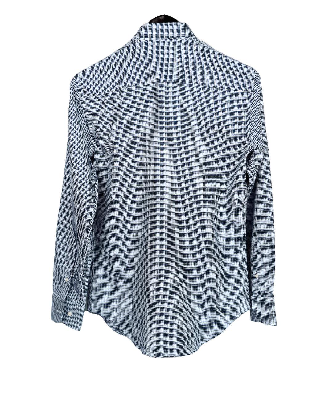 EMPORIO ARMANI Голубая хлопковая классическая рубашка, фото 4