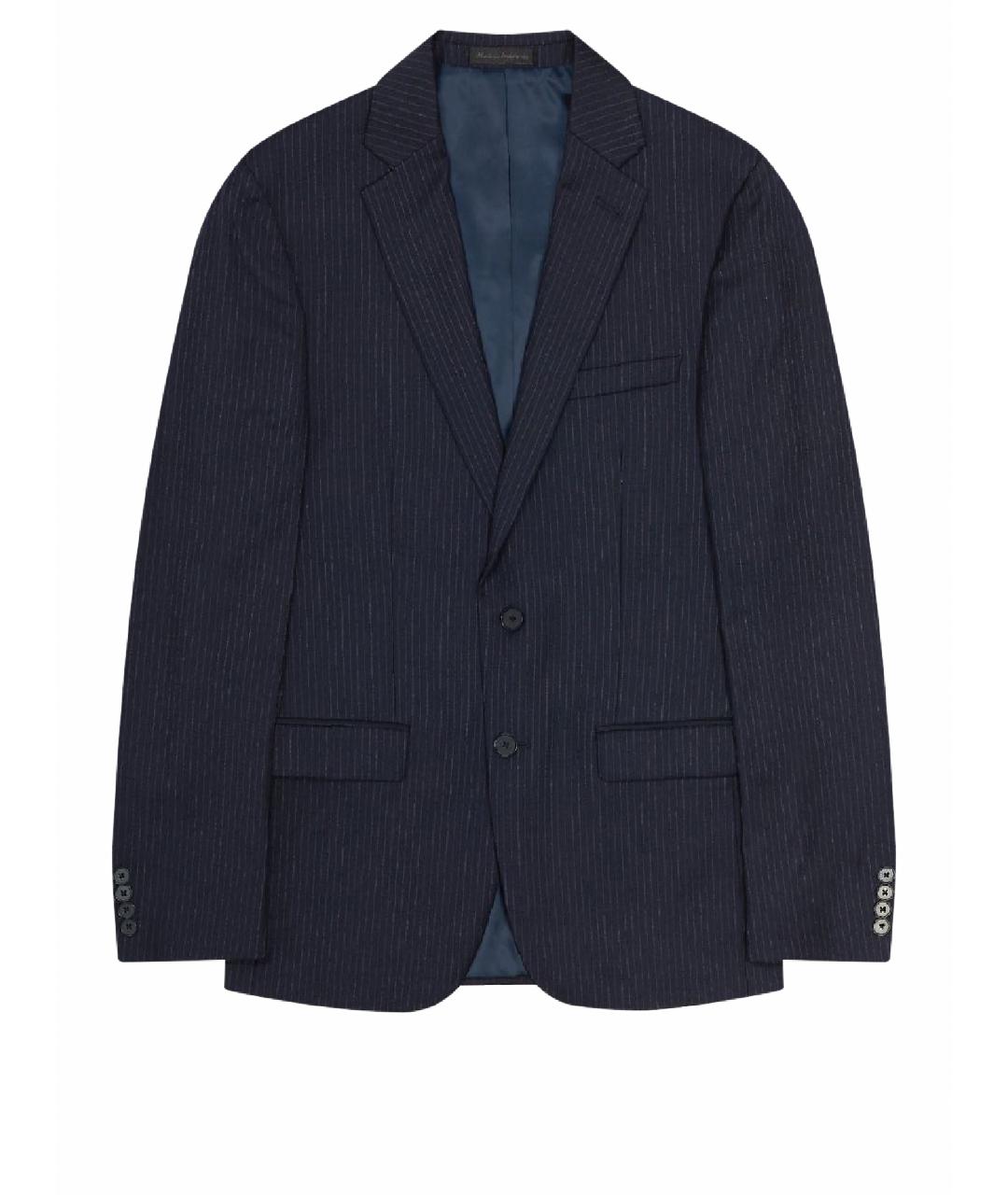 CALVIN KLEIN Темно-синий хлопко-эластановый пиджак, фото 1