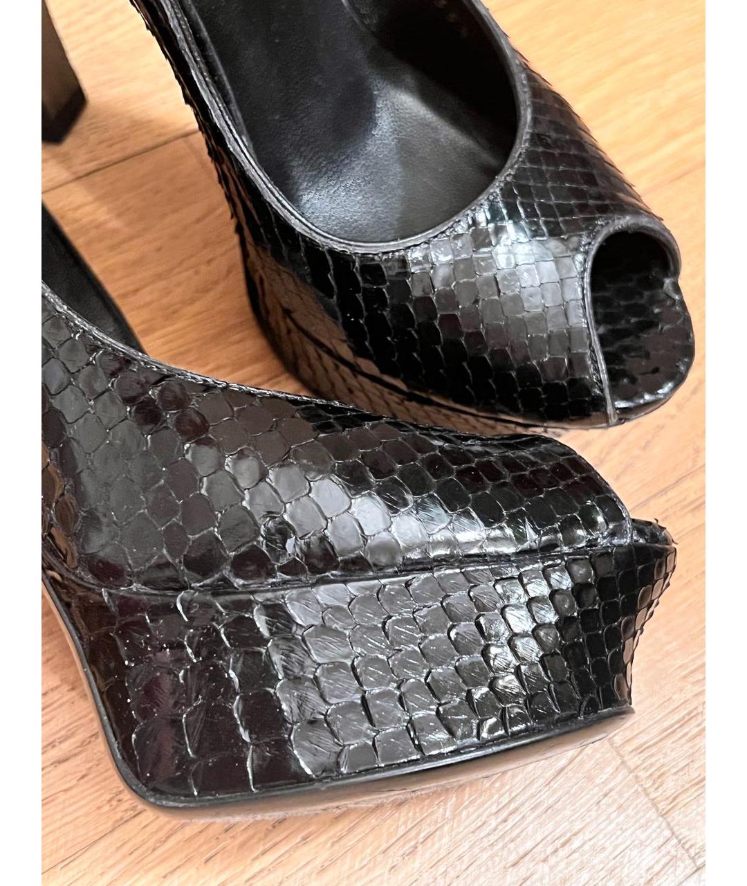 SAINT LAURENT Черные туфли из экзотической кожи, фото 7