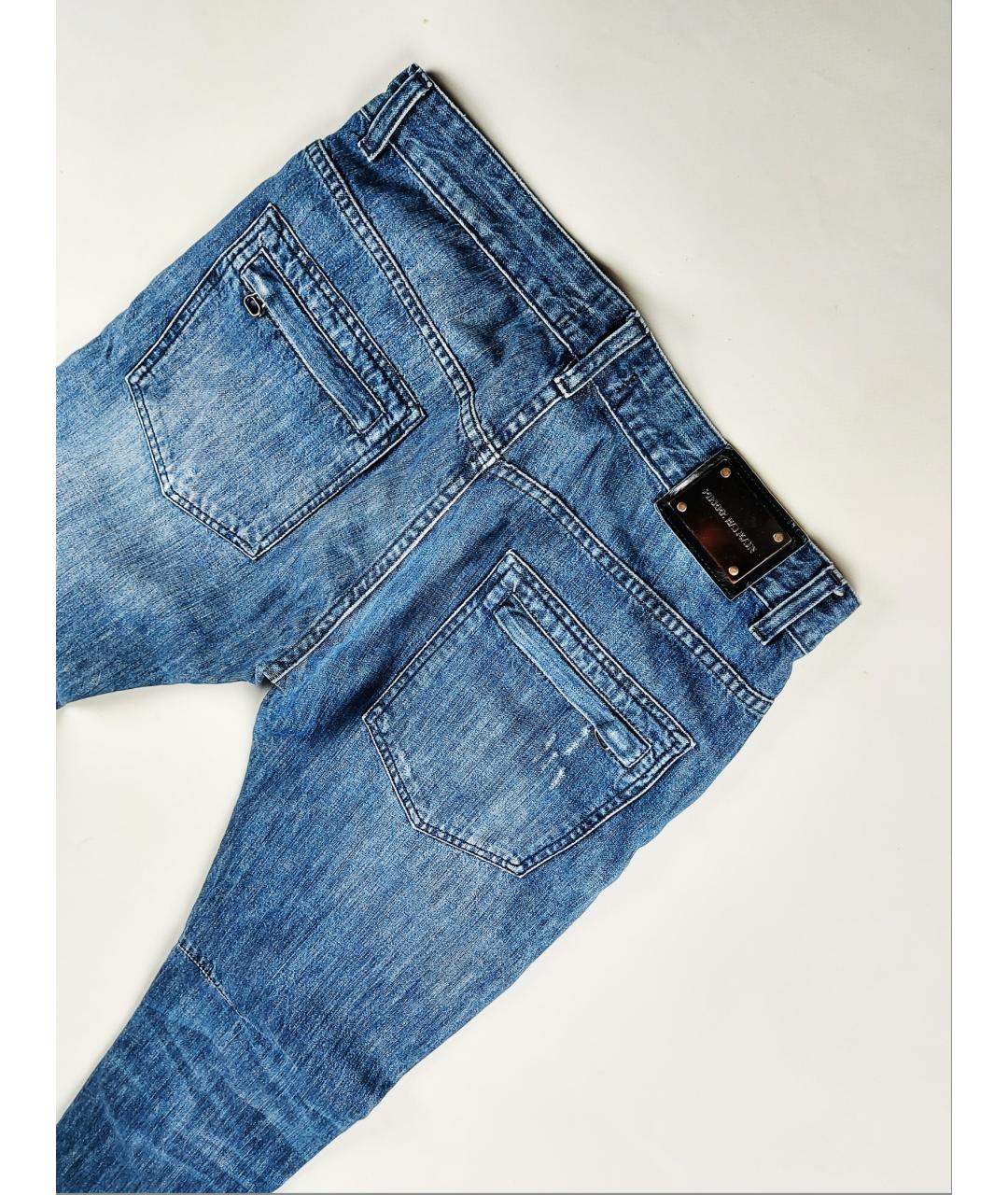 PIERRE BALMAIN Голубые хлопковые джинсы скинни, фото 3