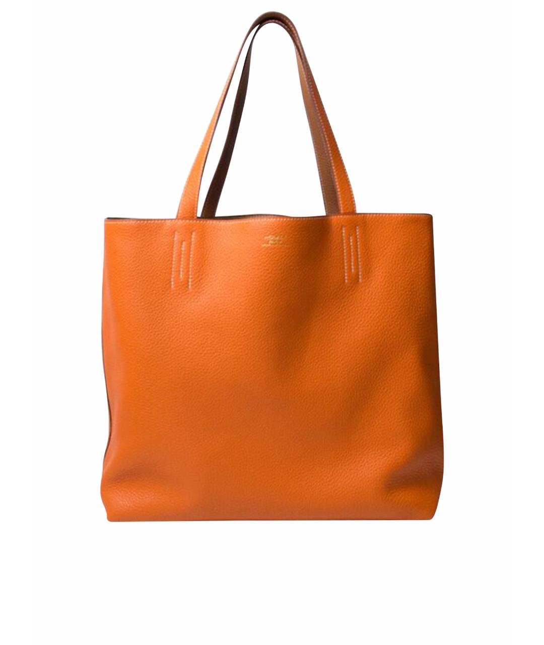 HERMES PRE-OWNED Оранжевая кожаная сумка тоут, фото 1