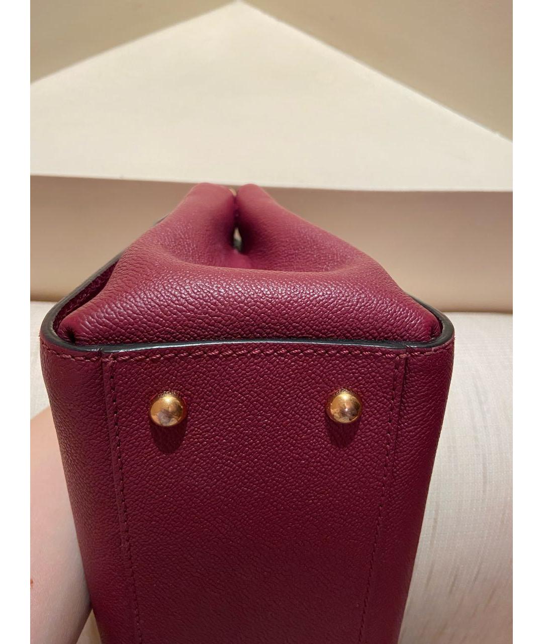 BURBERRY Бордовая кожаная сумка через плечо, фото 2