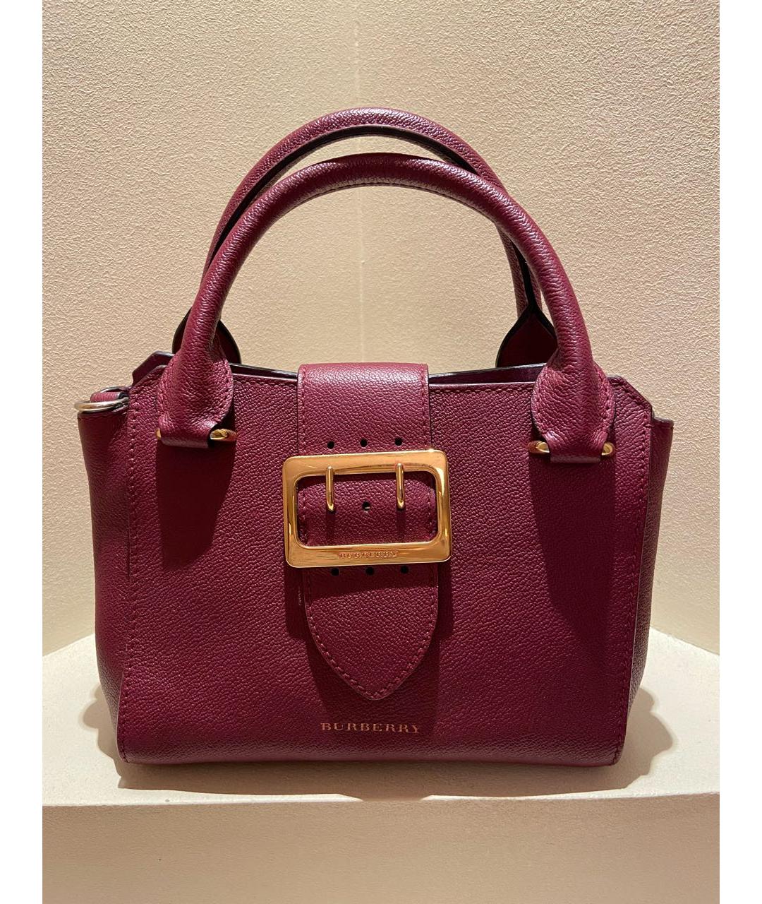BURBERRY Бордовая кожаная сумка через плечо, фото 5