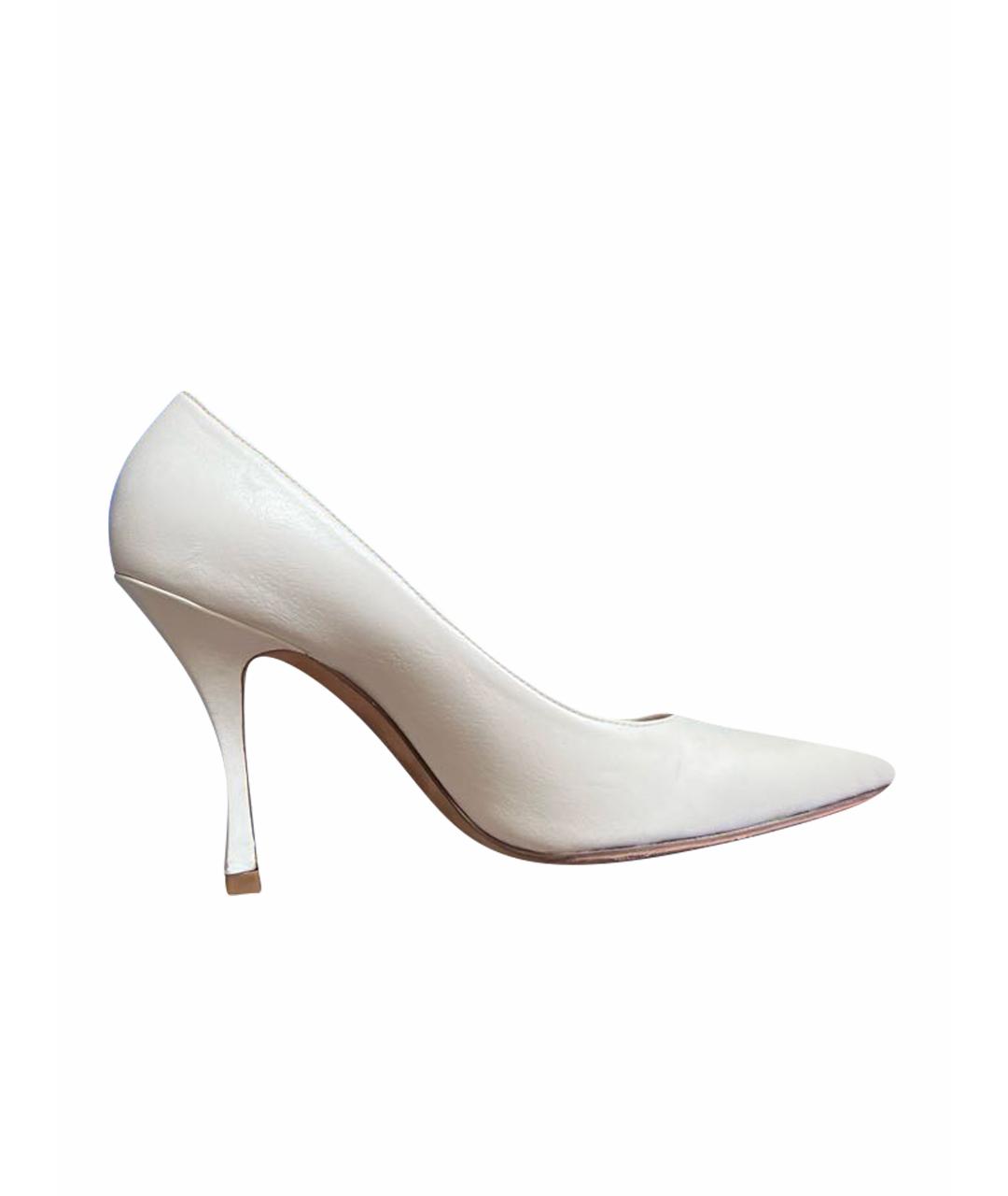 STUART WEITZMAN Белые кожаные свадебные туфли на высоком каблуке, фото 1
