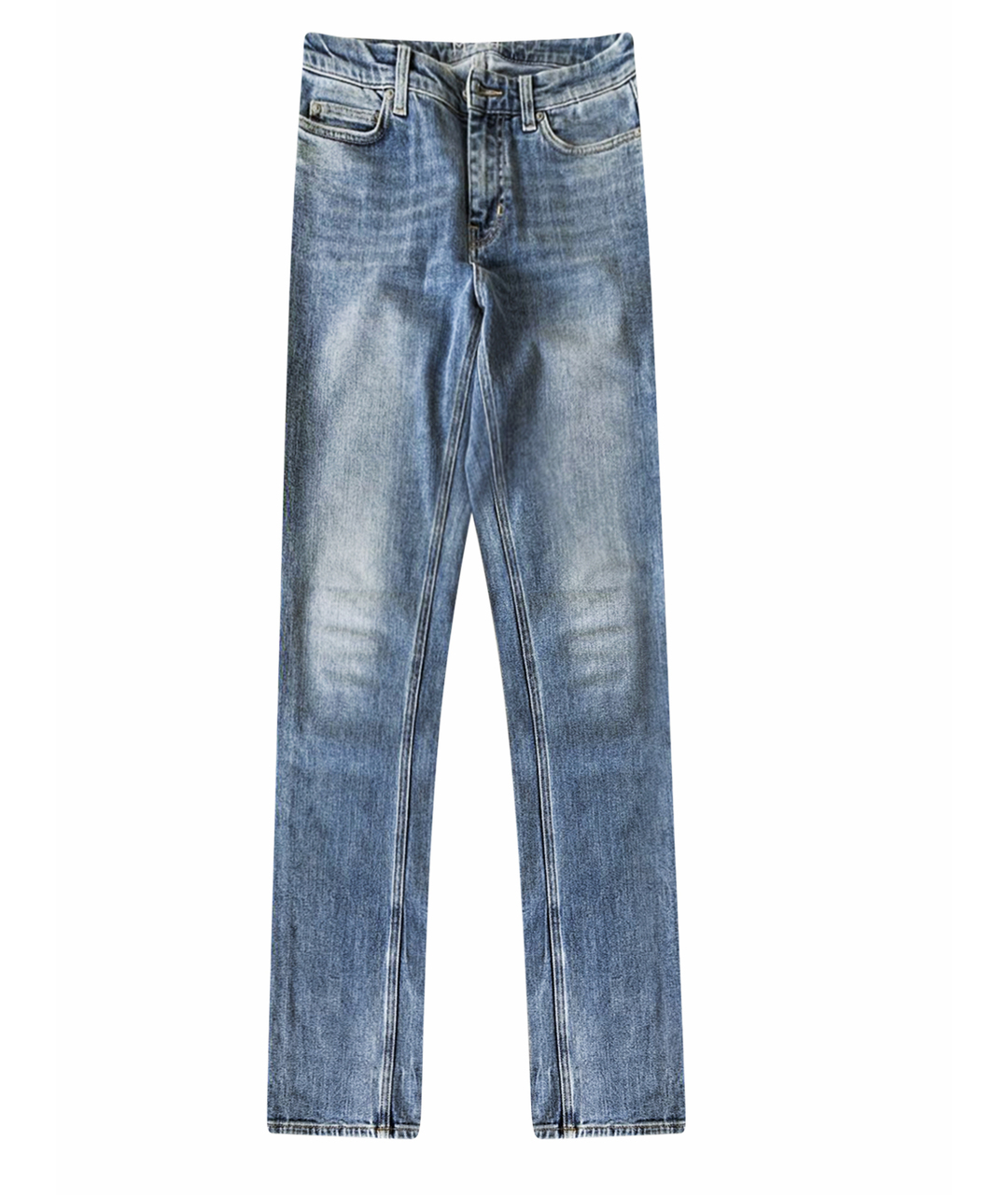 MIH JEANS Синие хлопко-эластановые прямые джинсы, фото 1