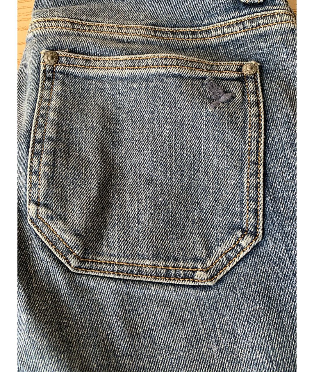 MIH JEANS Синие хлопко-эластановые прямые джинсы, фото 4