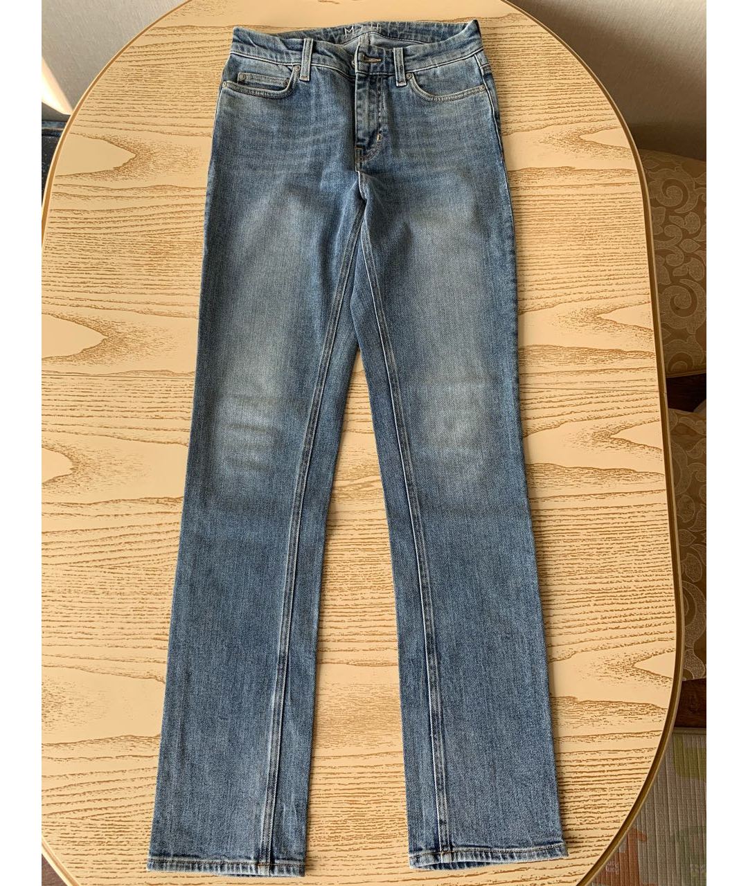 MIH JEANS Синие хлопко-эластановые прямые джинсы, фото 6
