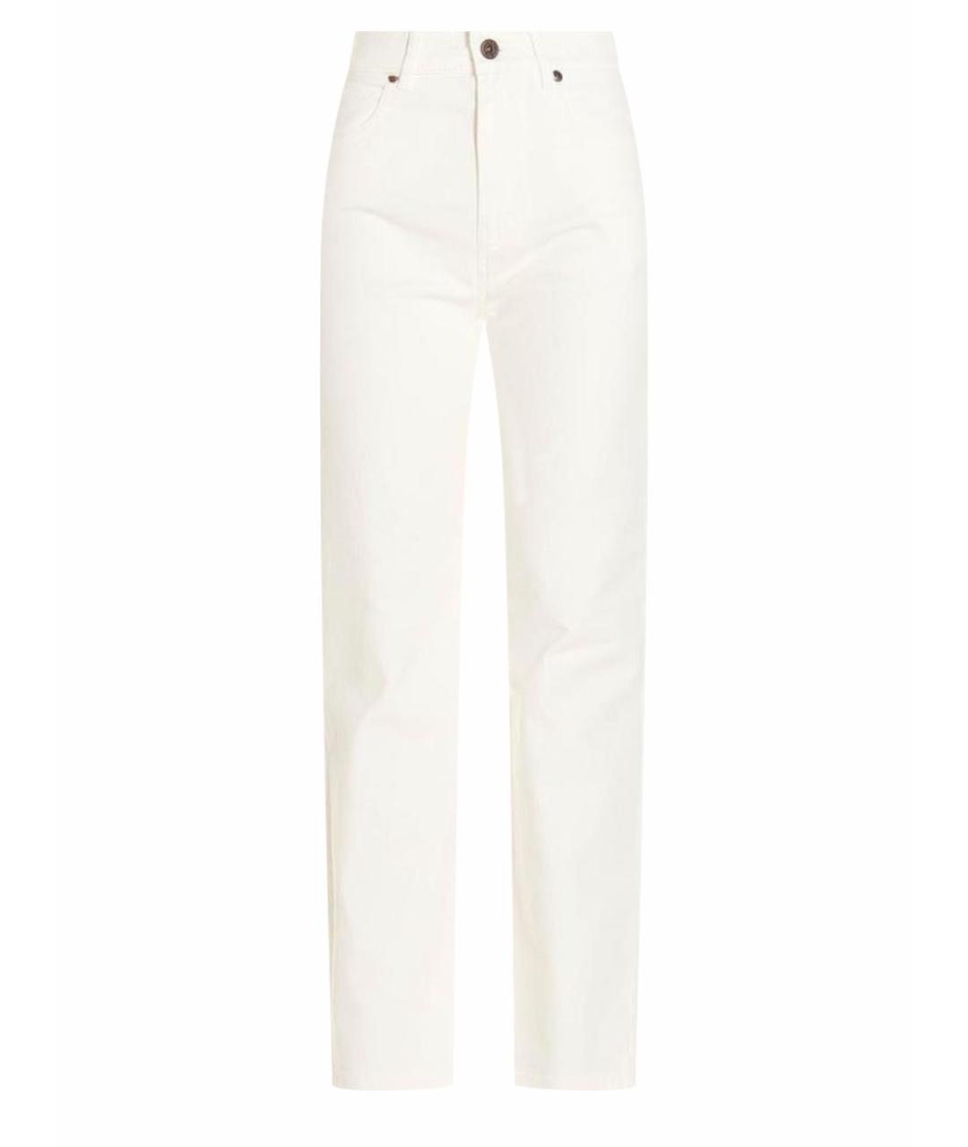WEEKEND MAX MARA Белые хлопковые прямые джинсы, фото 1
