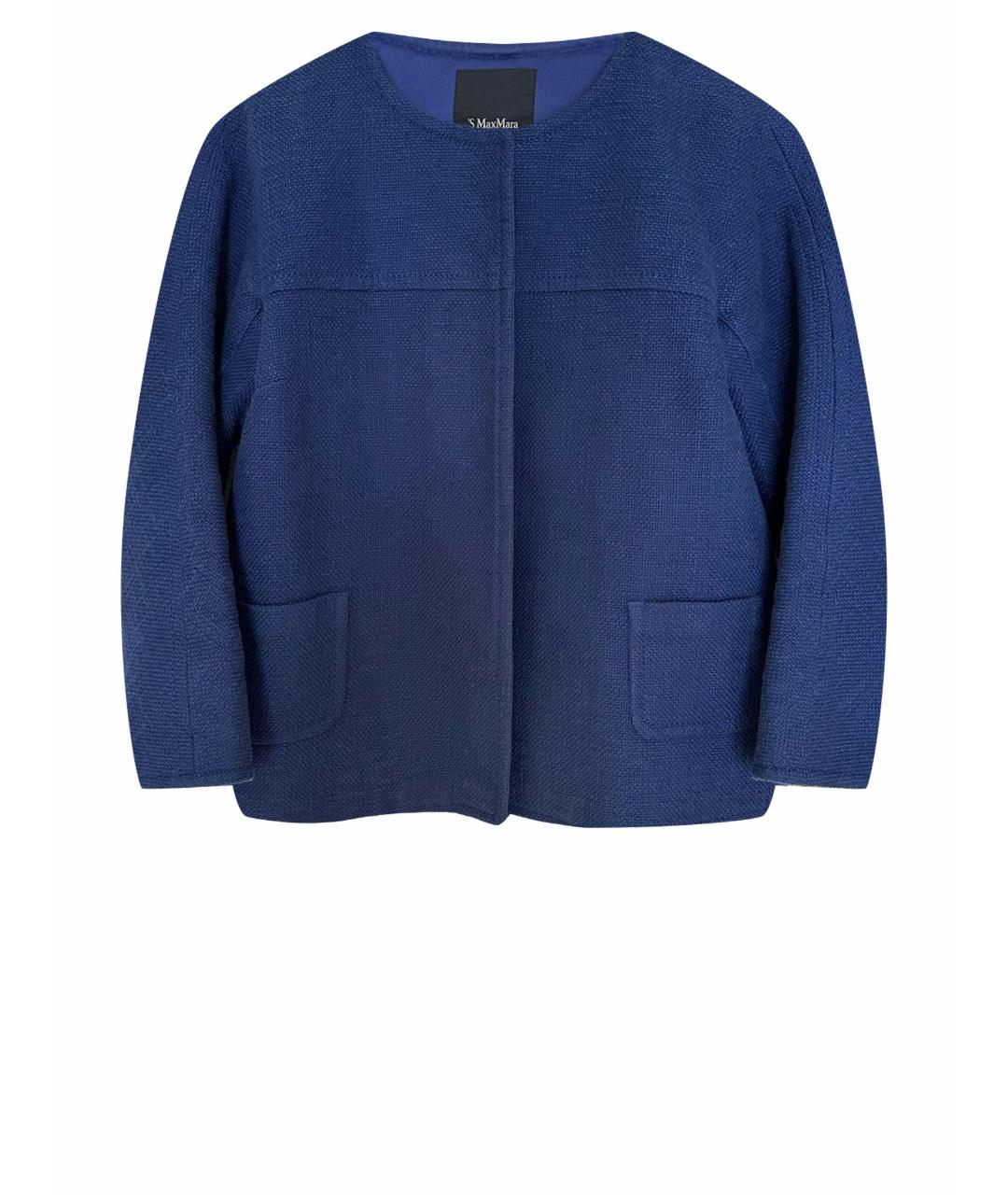 'S MAX MARA Синий хлопковый жакет/пиджак, фото 1