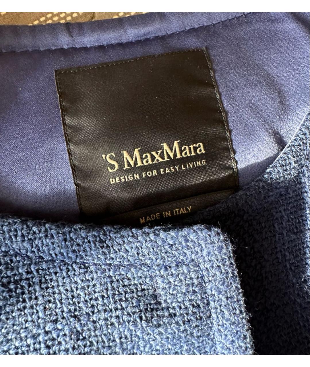 'S MAX MARA Синий хлопковый жакет/пиджак, фото 5