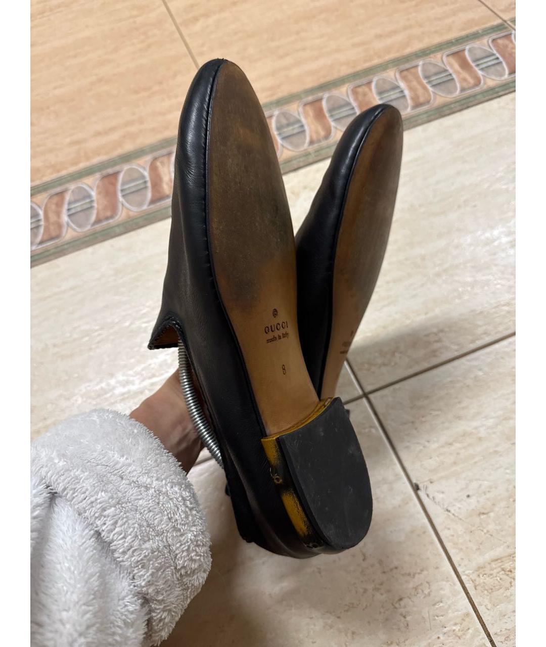 GUCCI Черные кожаные лоферы, фото 3