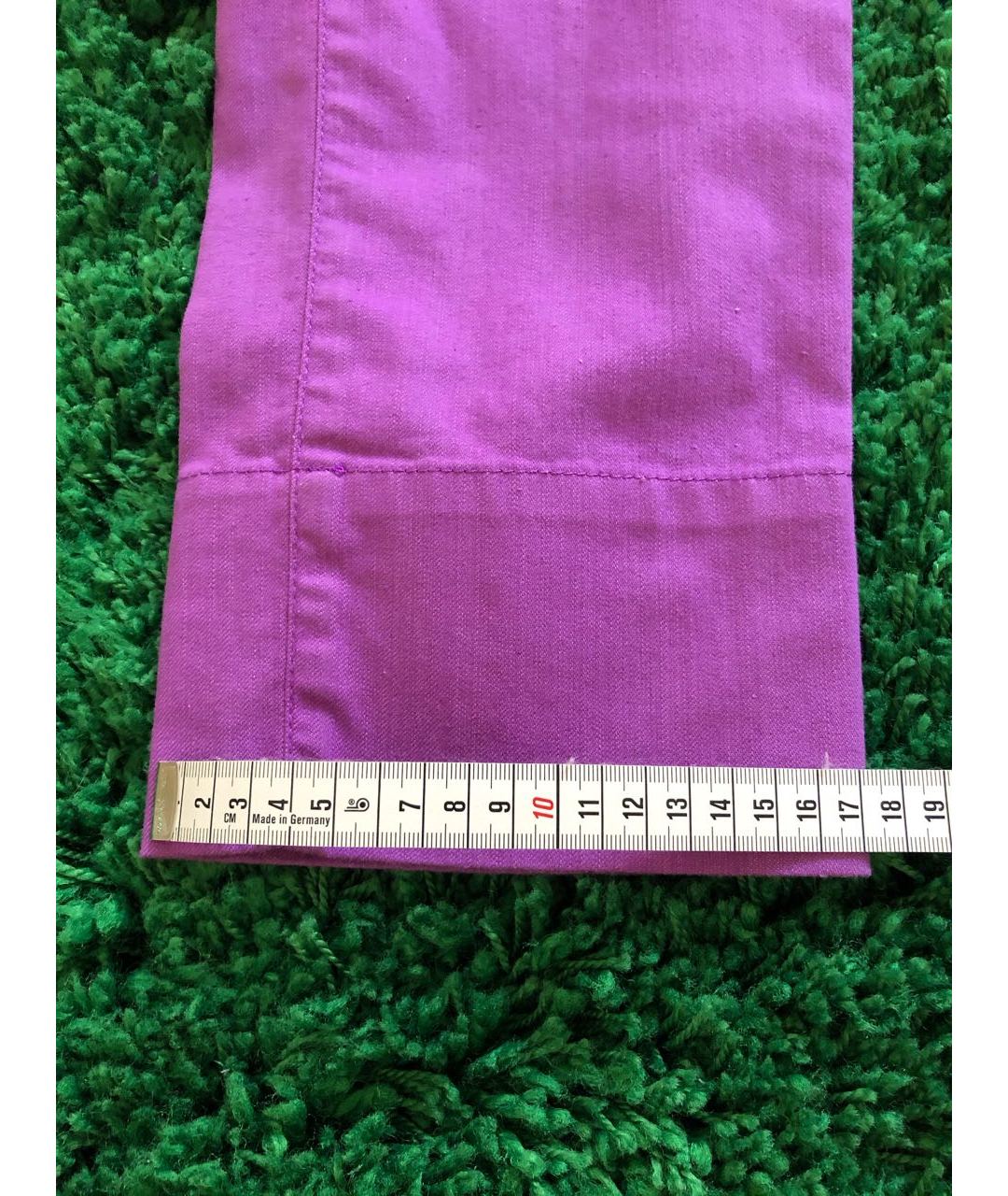 LORO PIANA Фиолетовые хлопко-эластановые прямые брюки, фото 8