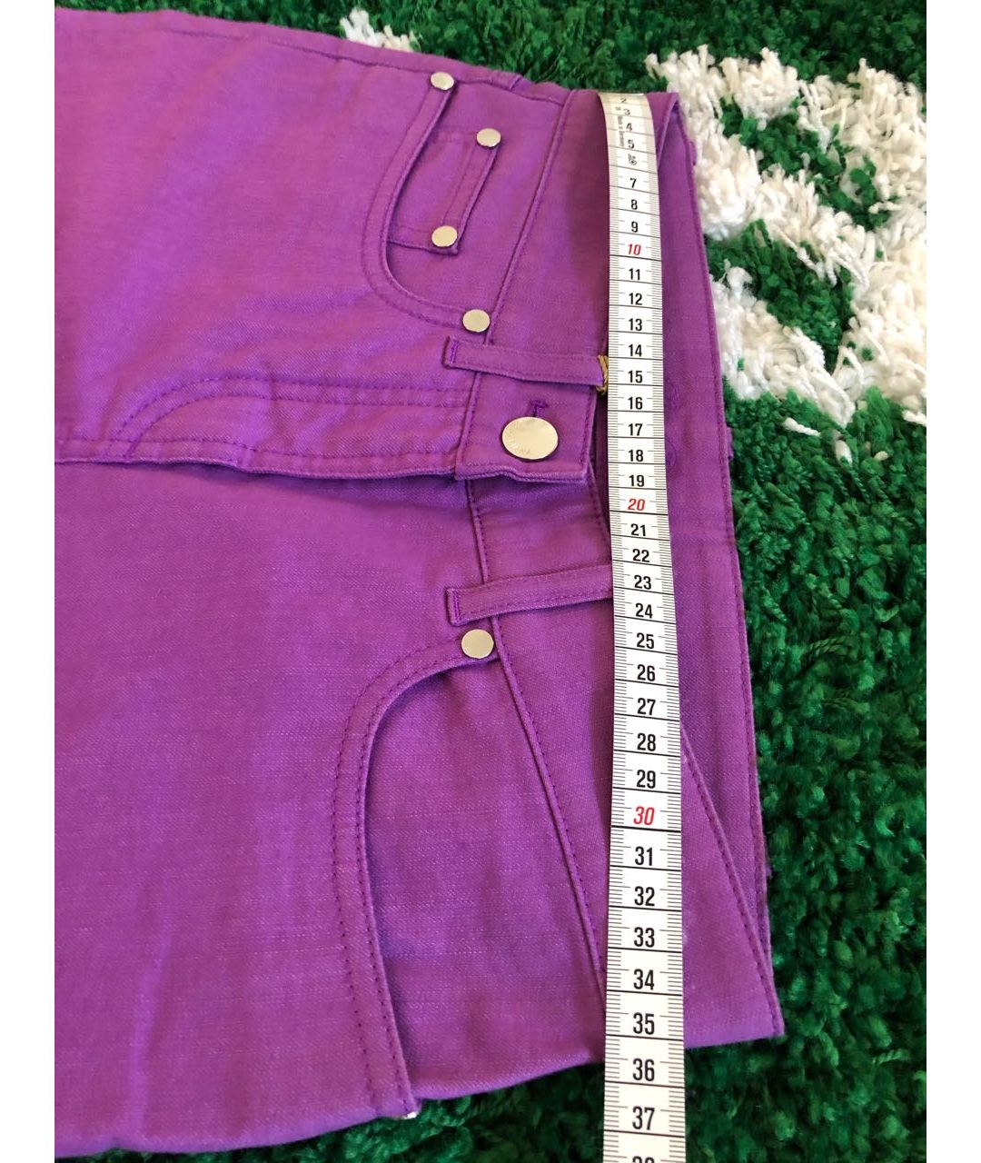 LORO PIANA Фиолетовые хлопко-эластановые прямые брюки, фото 6