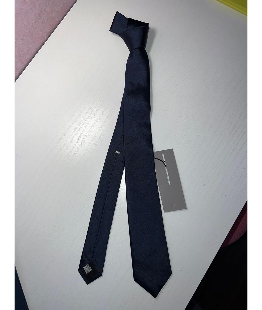 CHRISTIAN DIOR PRE-OWNED Темно-синий шелковый галстук, фото 4