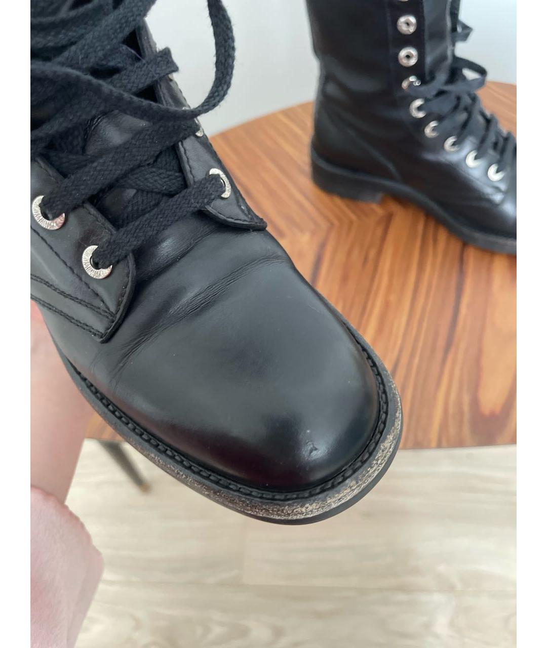 CHANEL PRE-OWNED Черные кожаные ботинки, фото 6