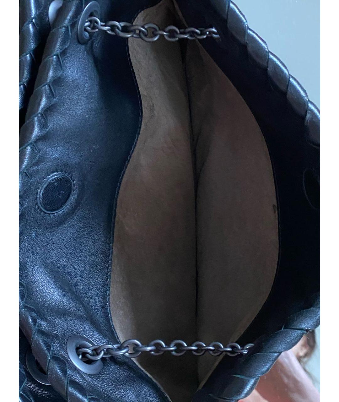 BOTTEGA VENETA Черная кожаная сумка с короткими ручками, фото 2