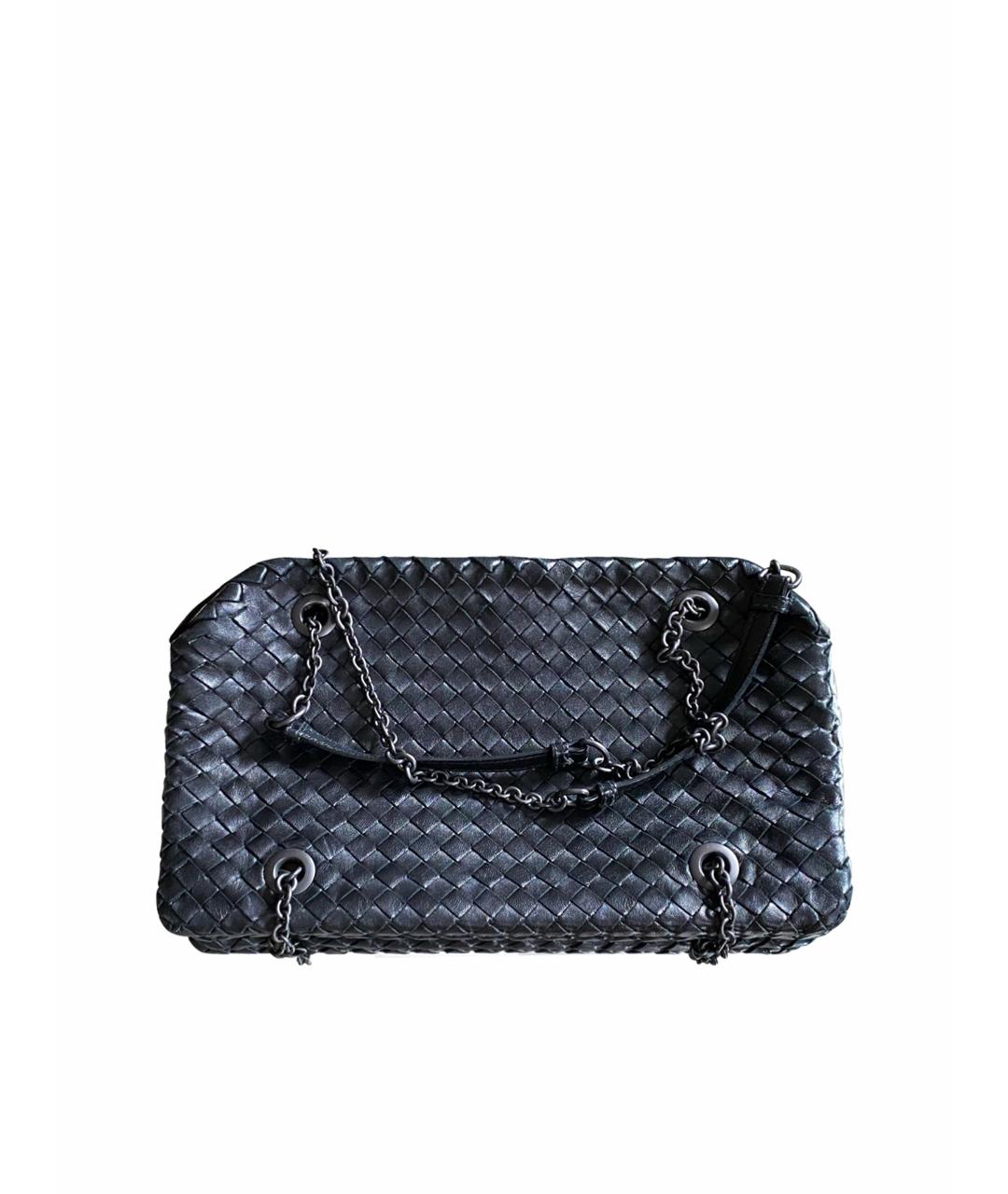 BOTTEGA VENETA Черная кожаная сумка с короткими ручками, фото 1