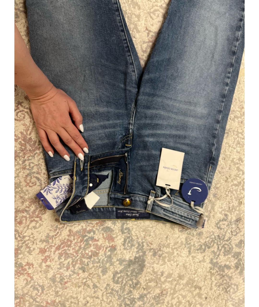 JACOB COHEN Синие хлопковые прямые джинсы, фото 4